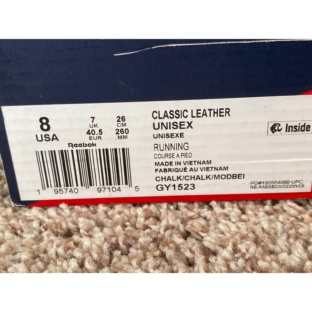 Reebok Classic Leather Running Shoes NIB Women Sz 8 Chalk Mod Beige GY1523 - Picture 5 of 13
